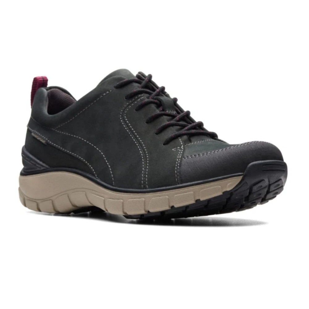 Clarks Wavewalk Sporty Waterproof, Nubuck Leather, Comfort Walking Sneaker 8W - Picture 16 of 16